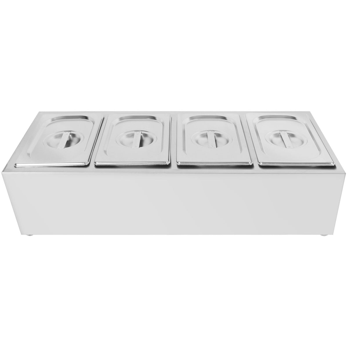 Commercial Condiment Holder including 4xGN1/4-100mm containers with lid Stainless steel - CHE04A