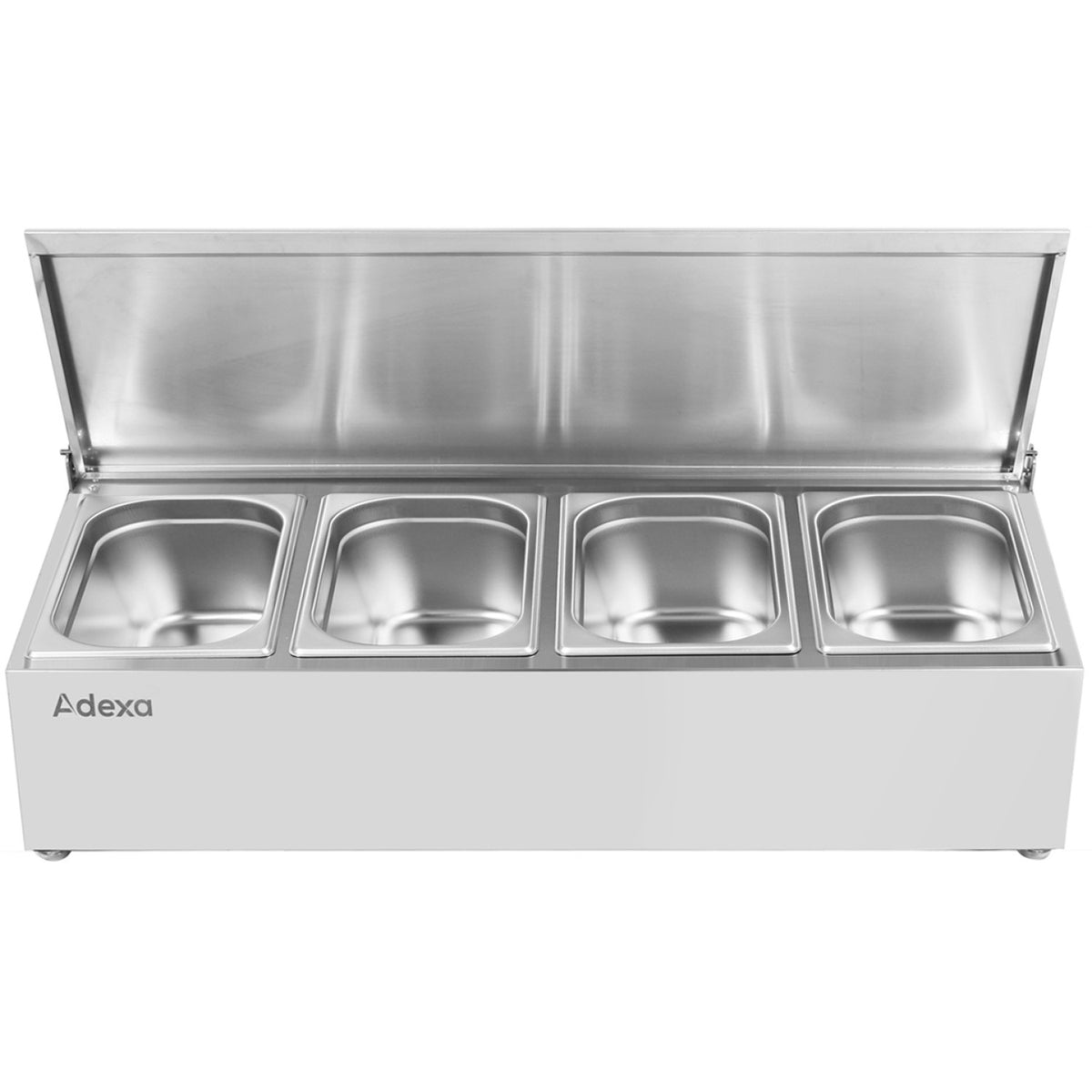 Commercial Condiment Holder with lid including 4xGN1/4-150mm containers Stainless steel - CHE04ADFL