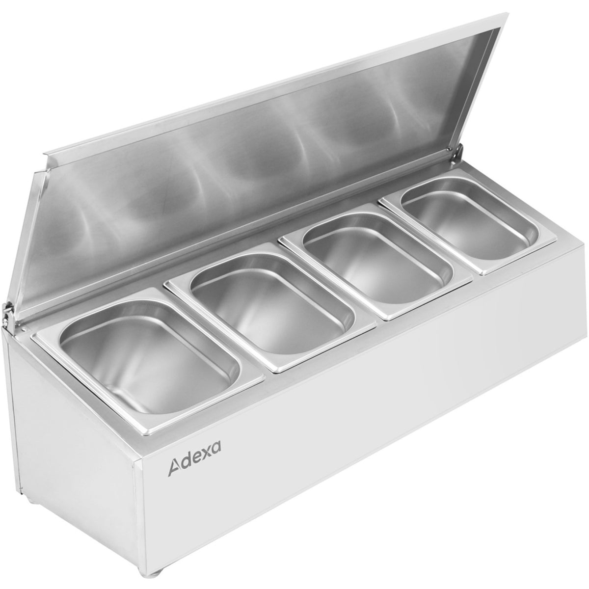Commercial Condiment Holder with lid including 4xGN1/4-150mm containers Stainless steel - CHE04ADFL