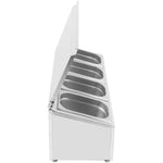 Commercial Condiment Holder with lid including 4xGN1/4-150mm containers Stainless steel - CHE04ADFL