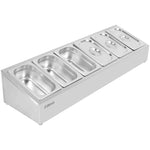 Commercial Condiment Holder including 6xGN1/4-150mm containers with lid Stainless steel - CHE06AD