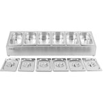 Commercial Condiment Holder including 6xGN1/4-150mm containers with lid Stainless steel - CHE06AD