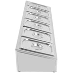 Commercial Condiment Holder including 6xGN1/4-150mm containers with lid Stainless steel - CHE06AD