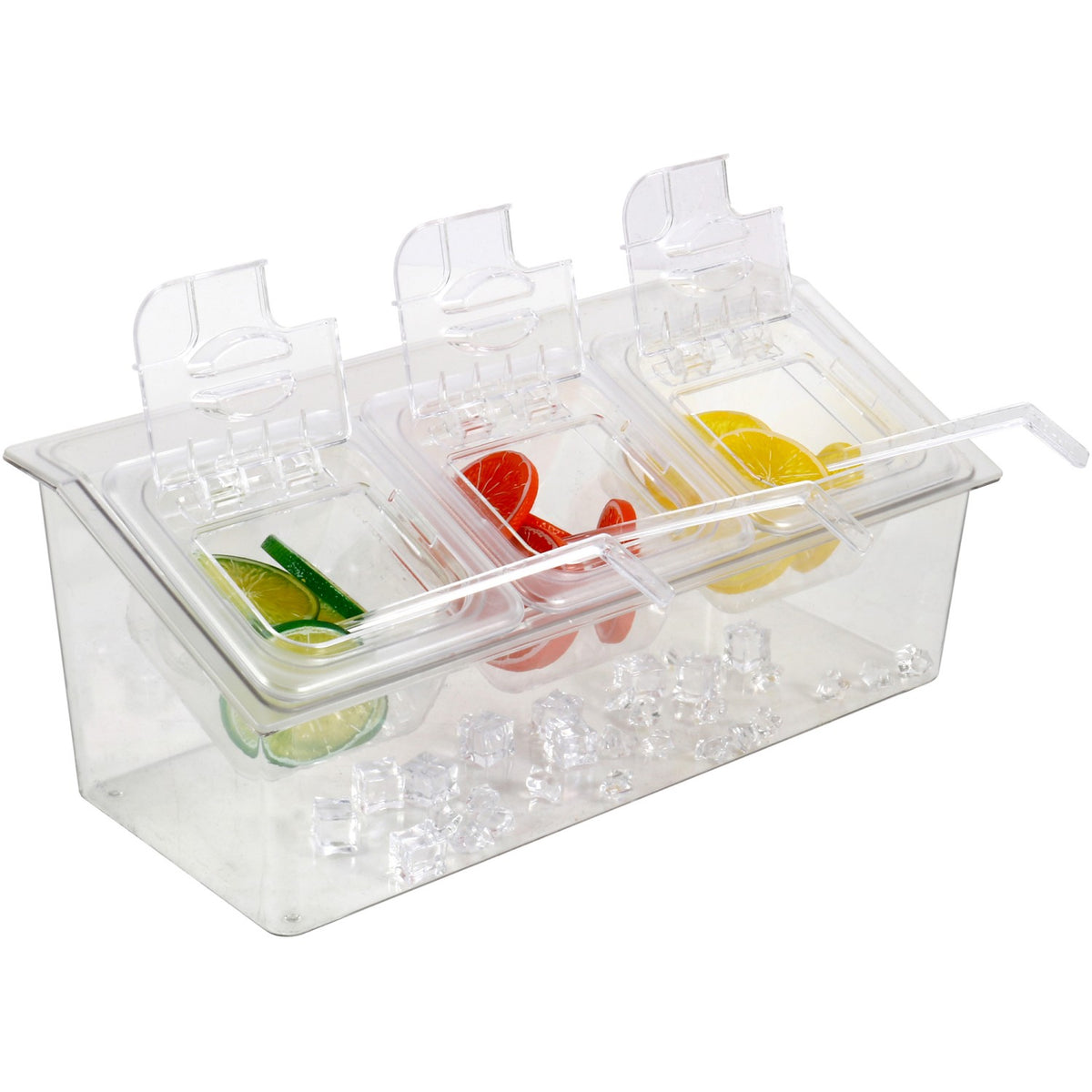 Chilled Condiment Holder including 3xGN1/6-150mm containers with lid Plastic - CHP06BD