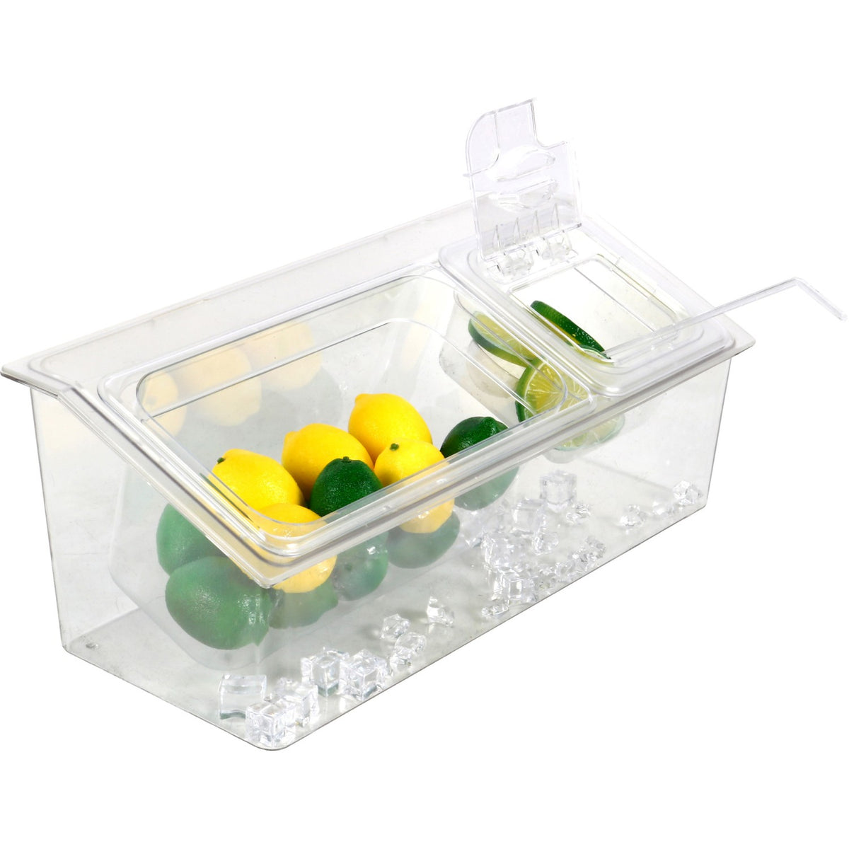 Chilled Condiment Holder including 1xGN1/3+1xGN1/6-100mm containers with lid Plastic - CHP06B3