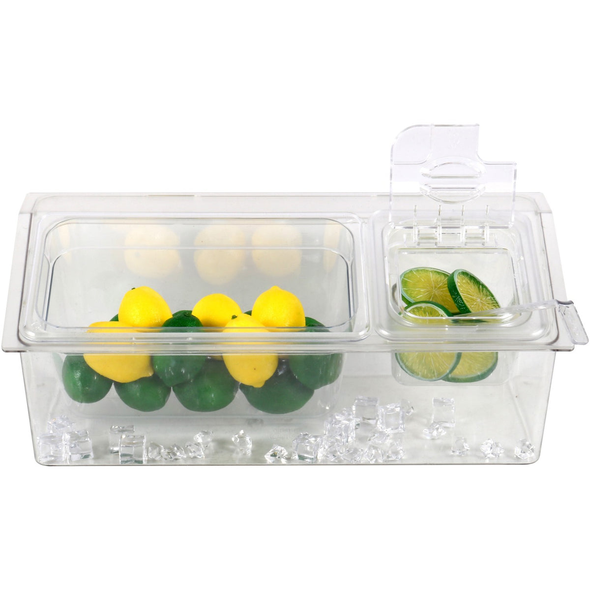 Chilled Condiment Holder including 1xGN1/3+1xGN1/6-100mm containers with lid Plastic - CHP06B3