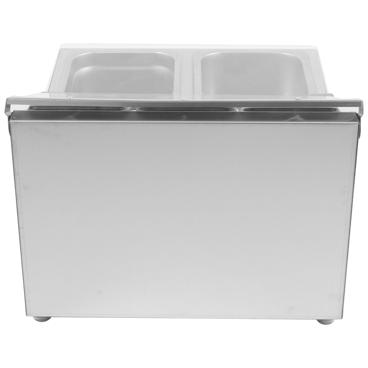 Commercial Stainless Steel GN Condiment Holder with Acrylic Flip-Top Lids, 2 x GN 1/6 + 3 x GN 1/9 - CHRLF04B2