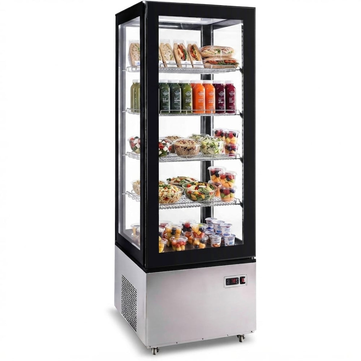 Refrigerated Display Case 400 Litres Black/Stainless Steel - CL400