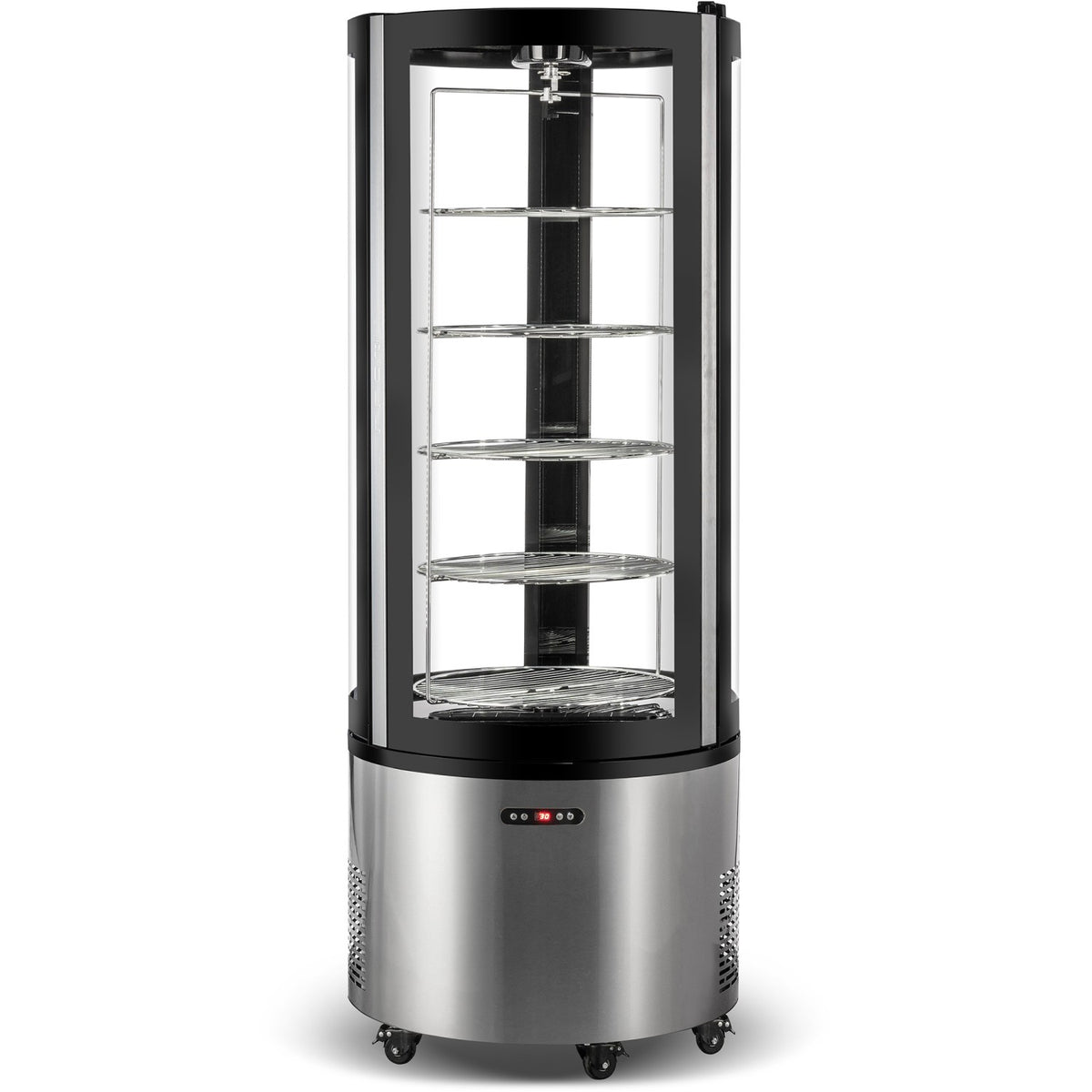 Refrigerated Rotating Round Display Case 360L Stainless Steel & Black - CL400R1