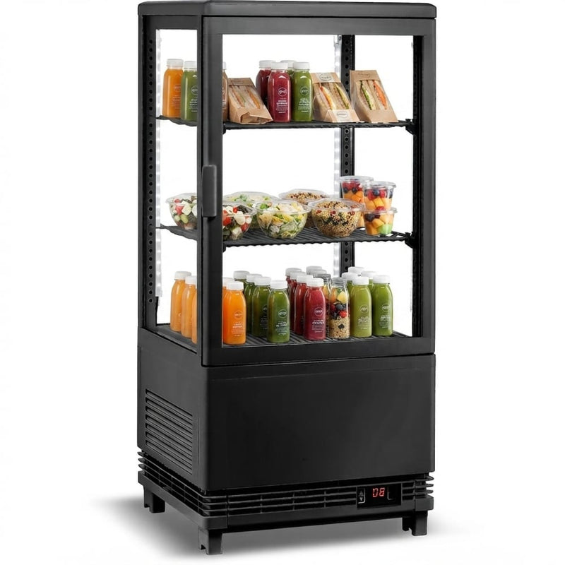 Countertop Display Fridge 58 litres 2 shelves Black 1 flat door - CL58B