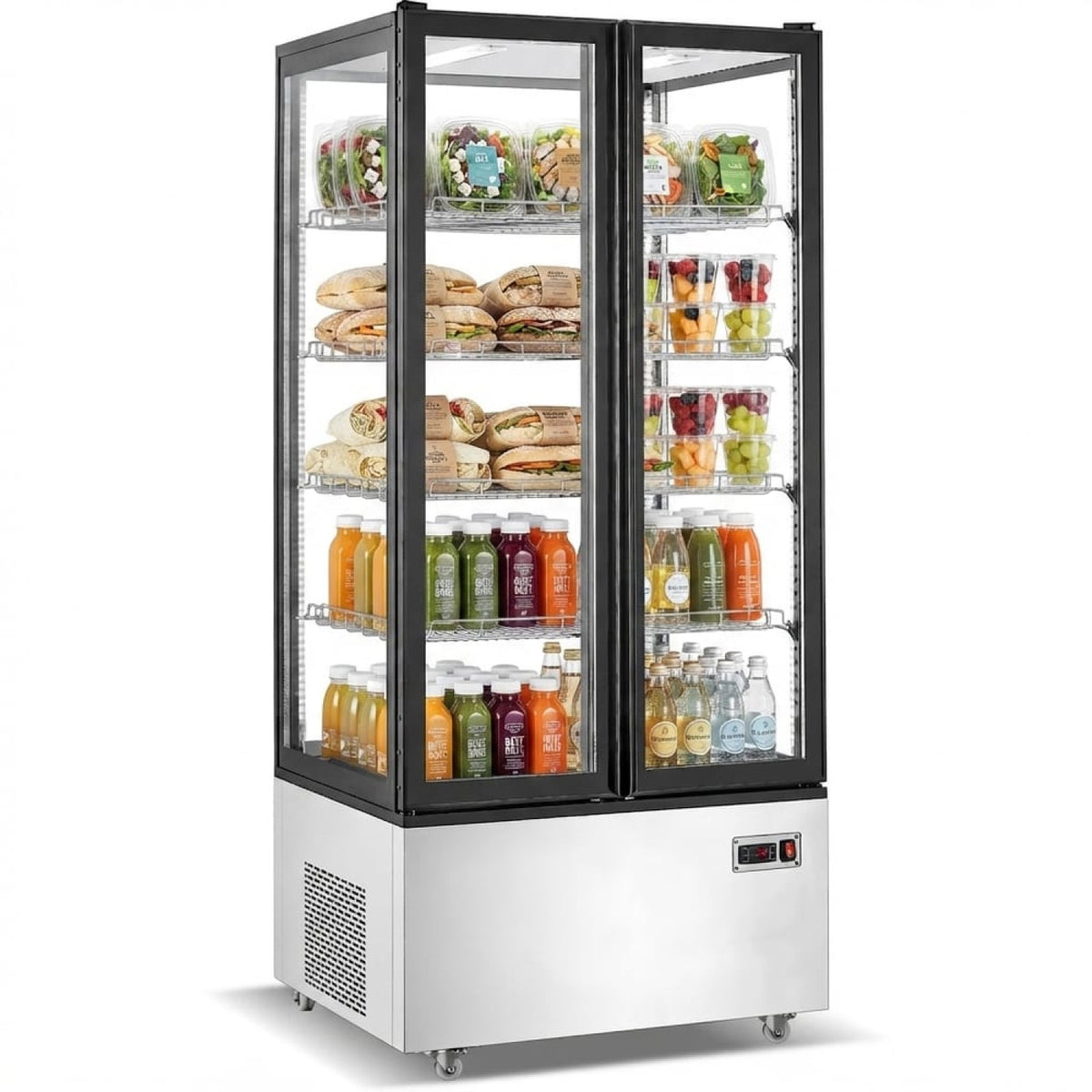 Refrigerated Display Case 600 Litres Black/Stainless Steel - CL600