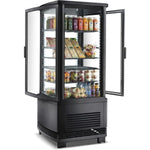 Countertop Display Fridge 75 litres 3 shelves Black 2 curved doors front & back - CL68RB