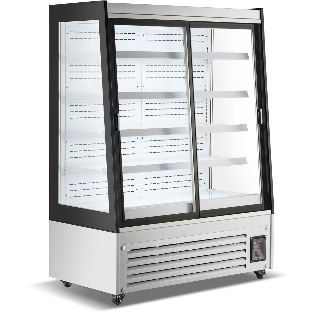 Commercial Upright Display Fridge 700L Glass Door 4 Adjustable Shelves 1310x710x1795mm Stainless Steel - CL700SS