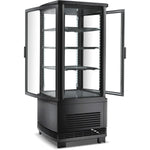 Countertop Display Fridge 75 litres 3 shelves Black 2 curved doors front & back - CL68RB