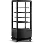 Countertop Display Fridge 98 litres 4 shelves Black 2 curved doors front & back - CL98RB