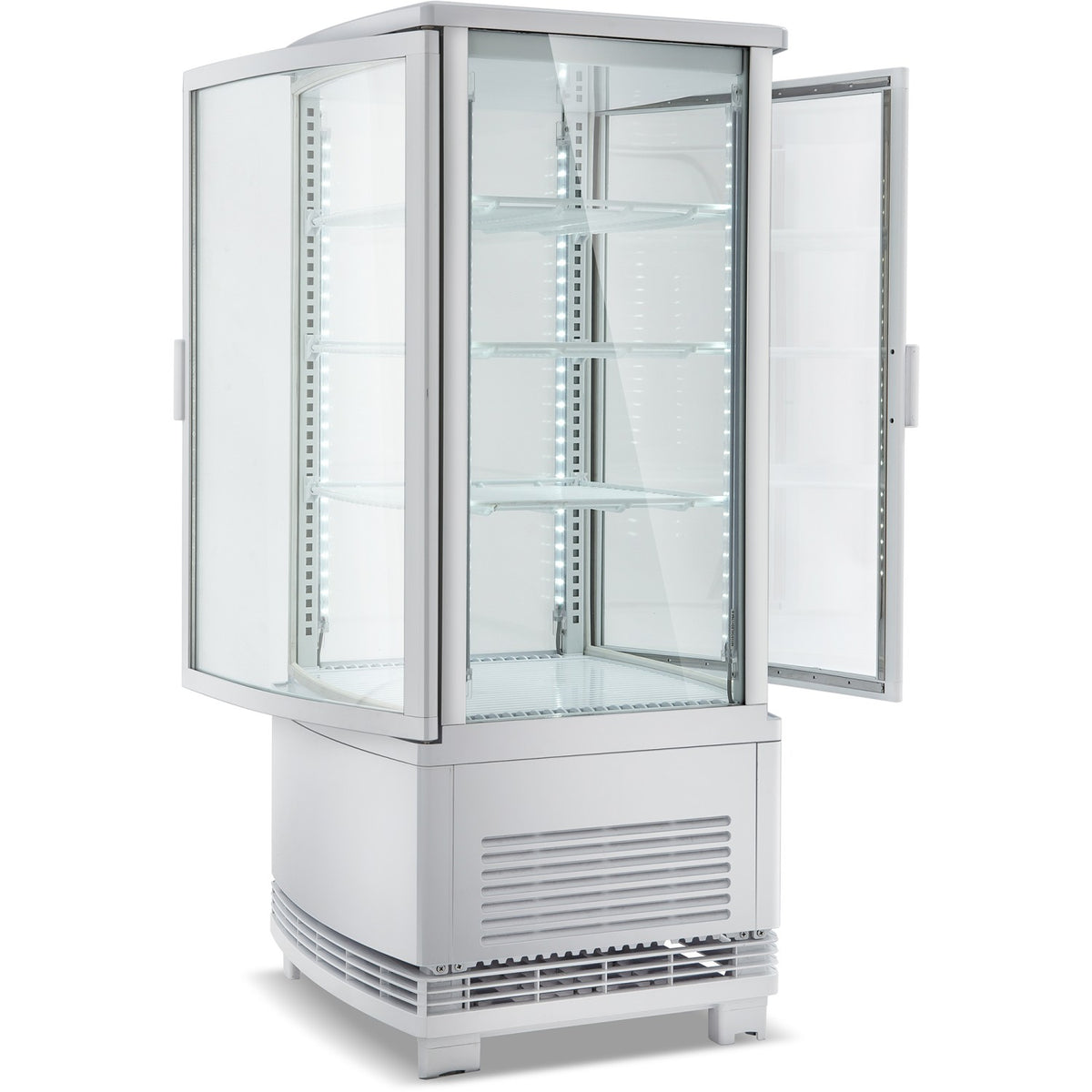 Countertop Display Fridge 75 litres 3 shelves White 2 curved doors front & back - CL68RW