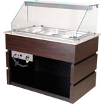 Professional Bain Marie Showcase 3xGN1/1 with Wooden Panels - CMB711