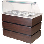 Professional Bain Marie Showcase 3xGN1/1 with Wooden Panels - CMB711
