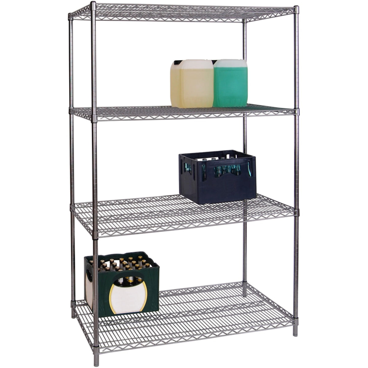 Commercial Stainless Steel Wire Shelving unit 4 tier 1200kg Width 1200mm Depth 600mm - SS12060180A4