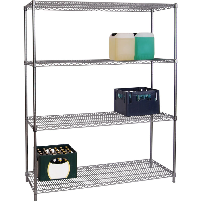 Commercial Shelving unit 4 tier 1000kg Width 1500mm Depth 450mm Chrome wire - CR15045180A4