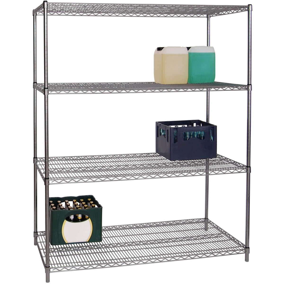 Commercial Stainless Steel Wire Shelving unit 4 tier 1200kg Width 1500mm Depth 600mm - SS15060180A4