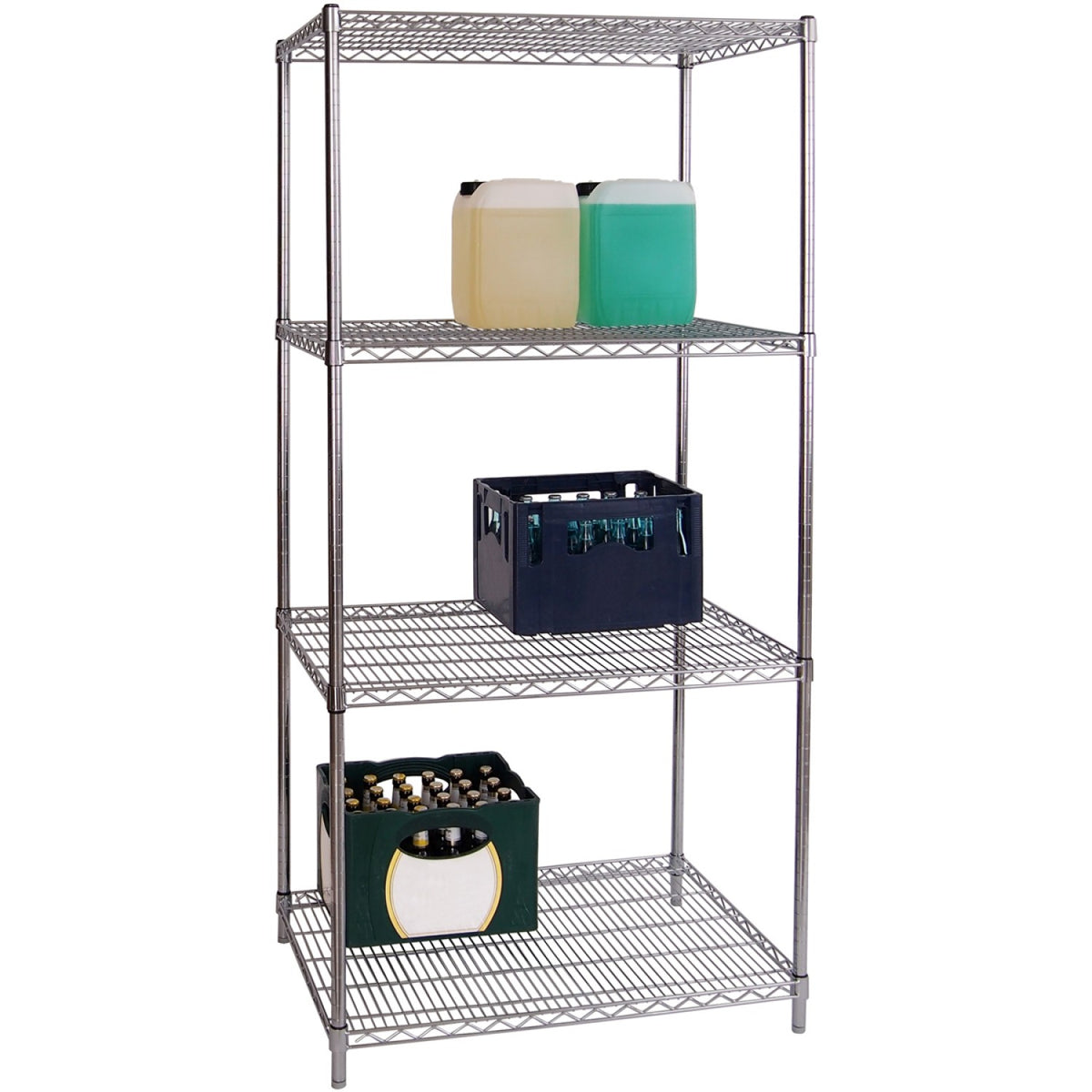 Commercial Stainless Steel Wire Shelving unit 4 tier 1200kg Width 900mm Depth 600mm - SS9060180A4