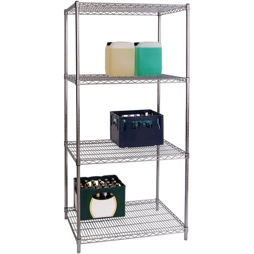 Commercial Stainless Steel Wire Shelving unit 4 tier 1200kg Width 900mm Depth 600mm - SS9060180A4