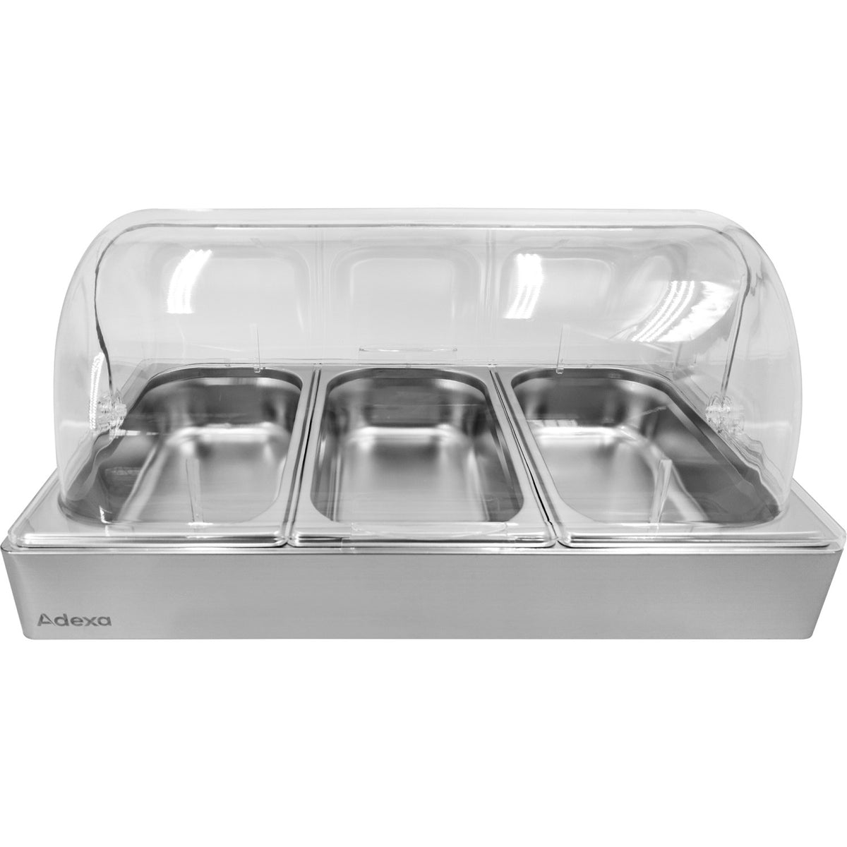 Roll top Display case 3xGN1/3 Stainless steel - CRD3