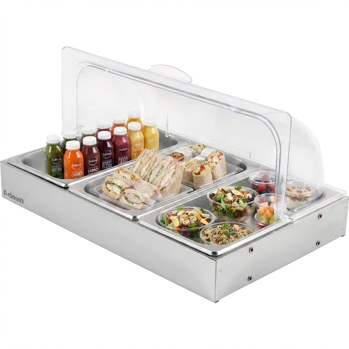 Roll top Display case 3xGN1/3 Stainless steel - CRD3