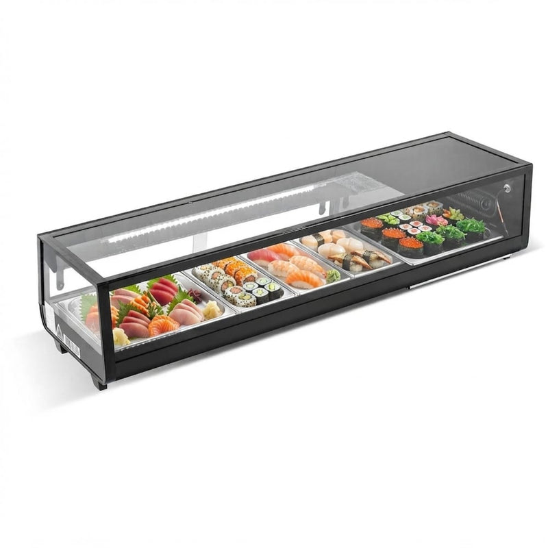 Commercial Refrigerator Sushi & Tapas Showcase 8xGN1/3 Black - CS132AB