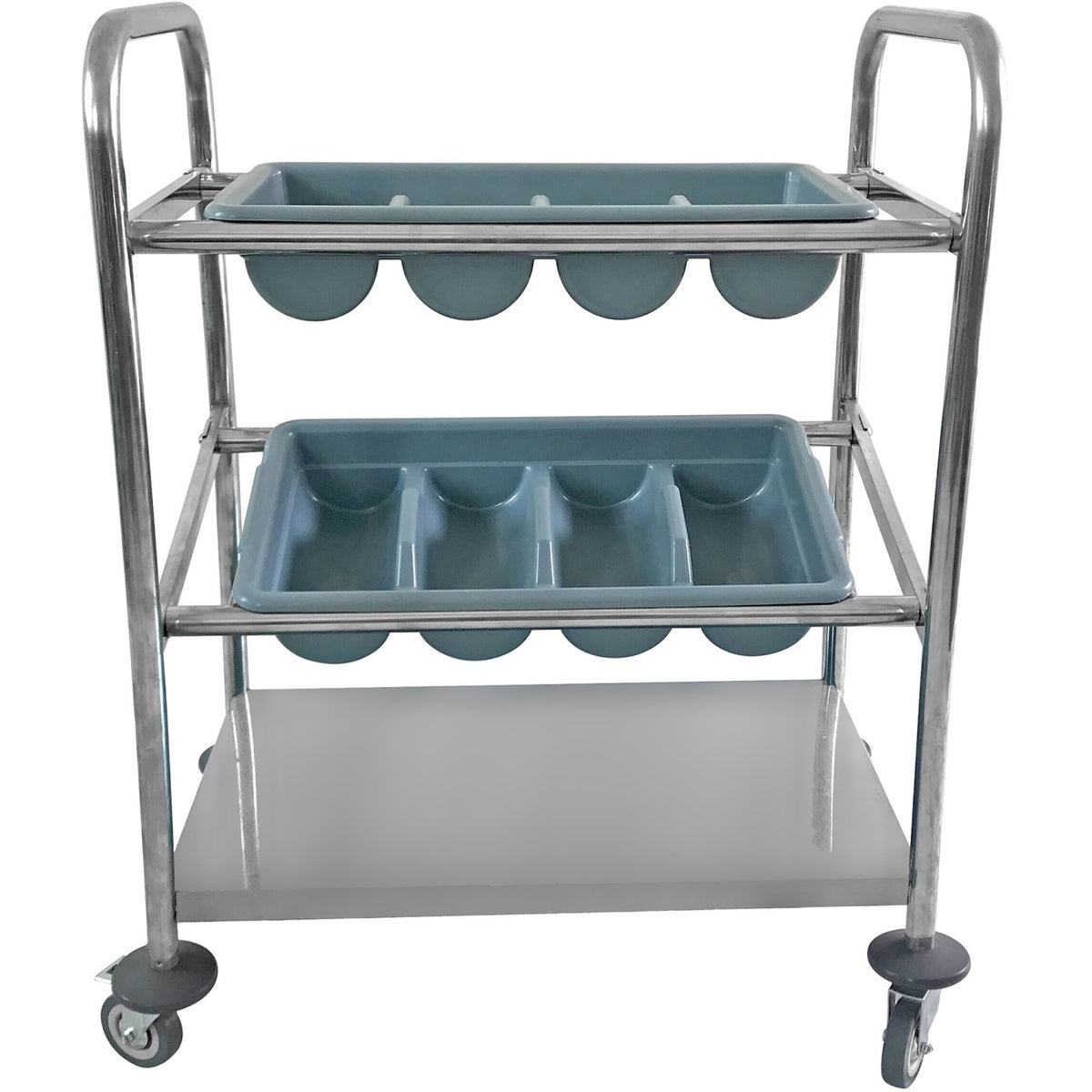 Cutlery & Tray Trolley 2 trays & Undershelf 570x350x860mm - CTT2