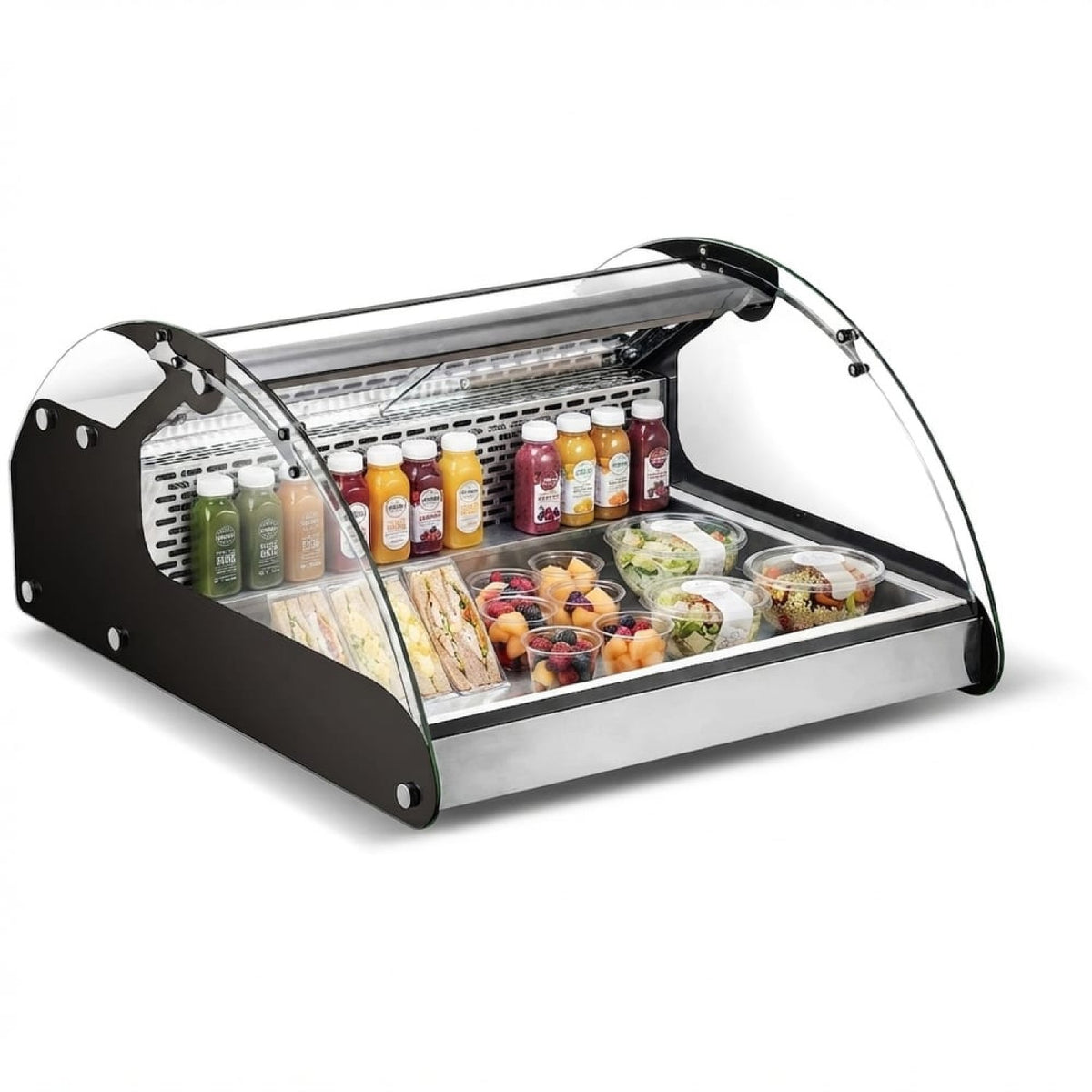 Display Merchandiser Fridge 90 litres 2xGN1/1 Stainless Steel & Black - CW118