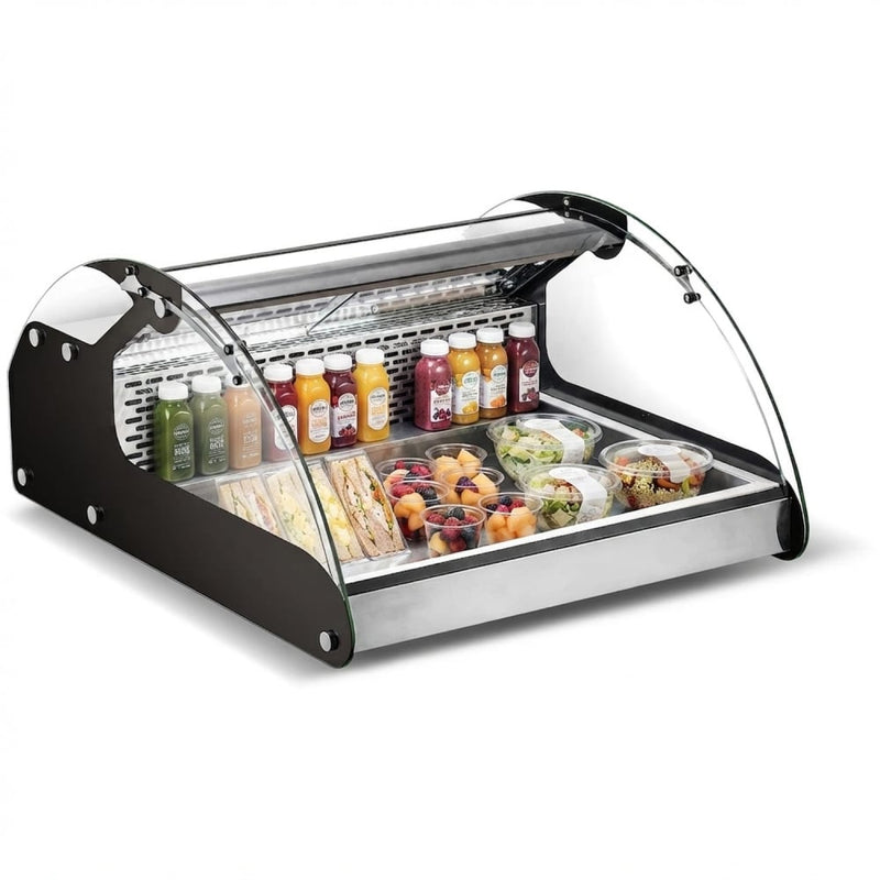 Display Merchandiser Fridge 90 litres 2xGN1/1 Stainless Steel & Black - CW118