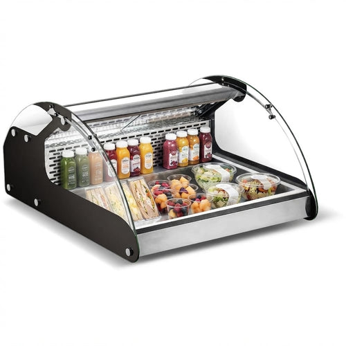 Display Merchandiser Fridge 90 litres 2xGN1/1 Stainless Steel & Black - CW118