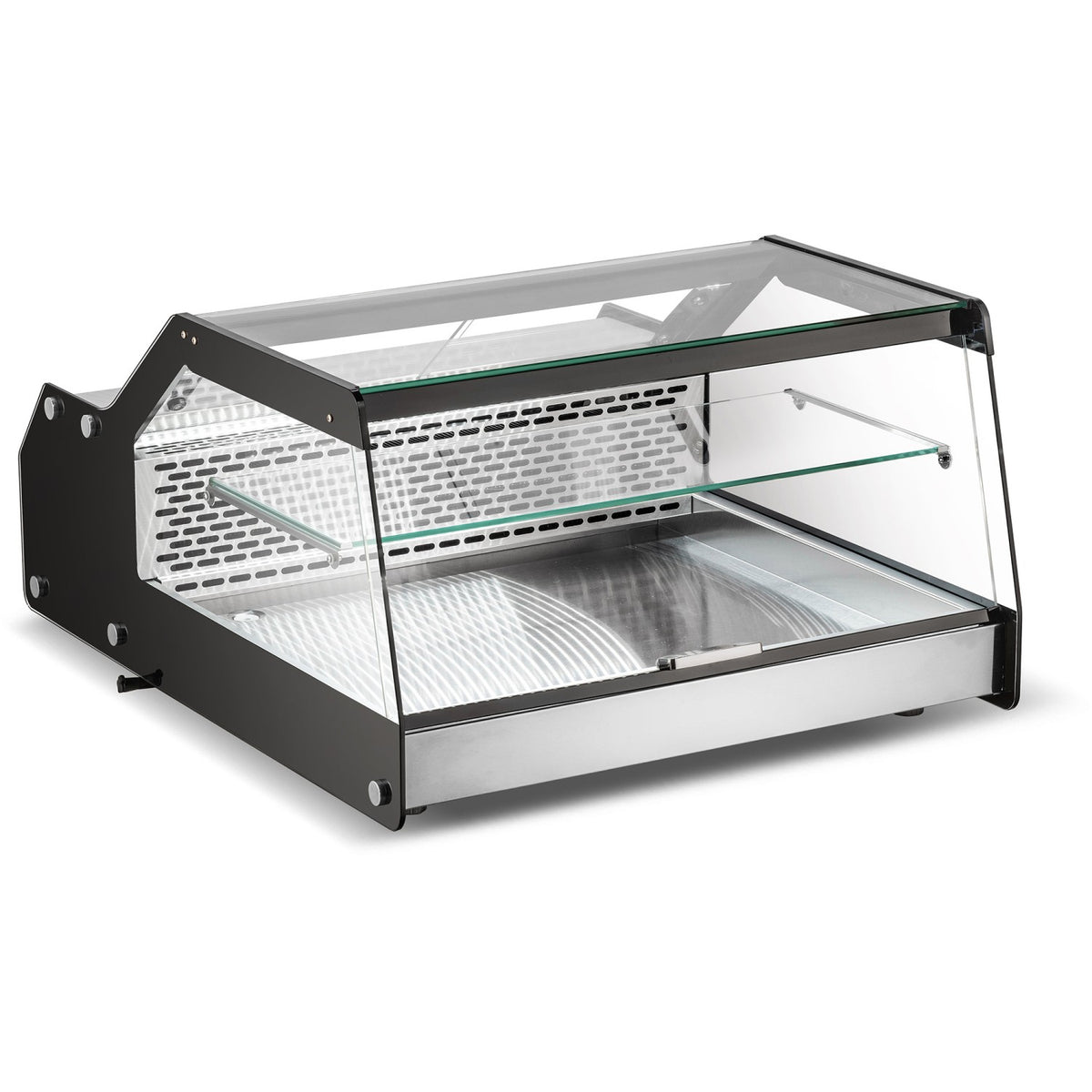 Display Merchandiser Fridge 100 litres 1 shelf + 2xGN1/1 bottom shelf Stainless Steel & Black - CW128