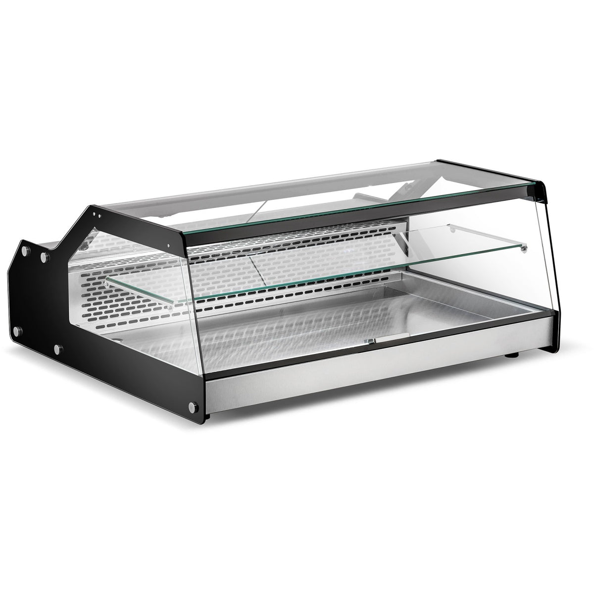 Display Merchandiser Fridge 148 litres 1 shelf + 3xGN1/1 bottom shelf Stainless Steel & Black - CW170