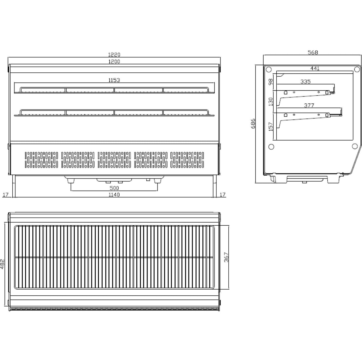Display Merchandiser Fridge 200 litres 2 shelves Stainless steel - CW200SS