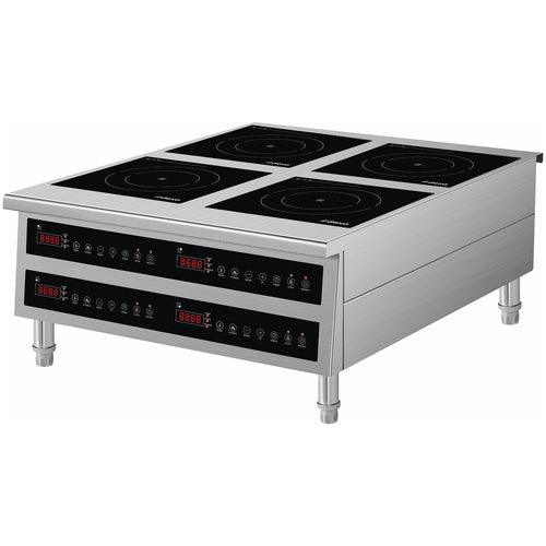 Commercial Countertop 4-Zone Induction Cooker with Legs 14kW (4 × 3500W) Touch Control Hardwired - CX140A