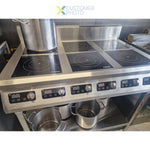 Commercial Freestanding 6-Zone Induction Cooker with Water Baffle & Undershelf 16.8kW (6 × 2800W) Knob Control - CX160A