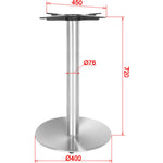Brushed Steel Table base Round Ø400mm Standard height - D001A