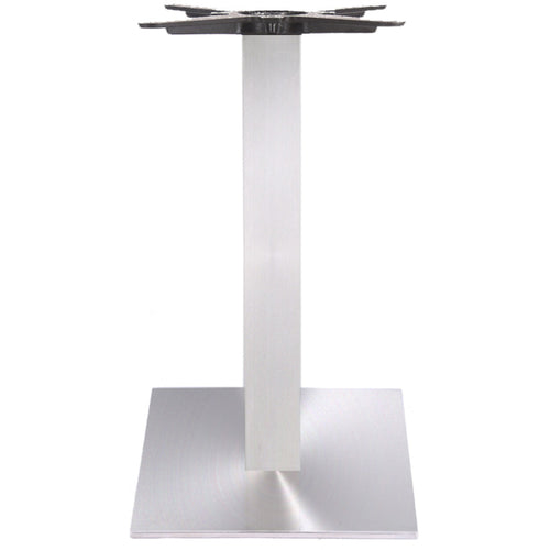 Brushed steel Table base Square 400mm Standard height - D002A