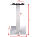 Silver Cast Iron Table Base Square 450x450x720mm - D002CSILVER