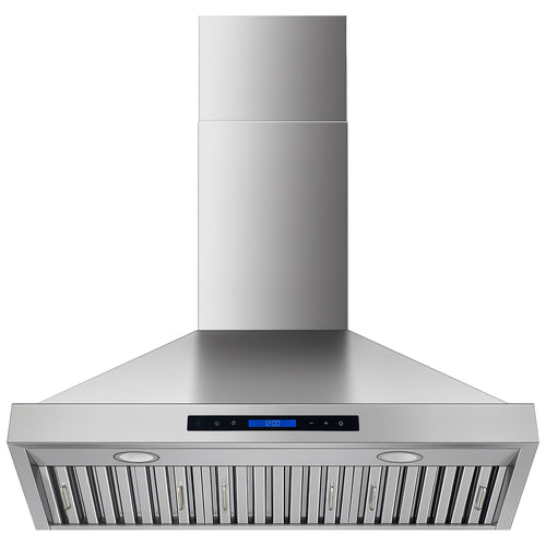 Commercial Wall Mounted Stainless Steel Extraction Hood with Touch Control, Remote and LED Lighting 895 x 600mm - D36FF224