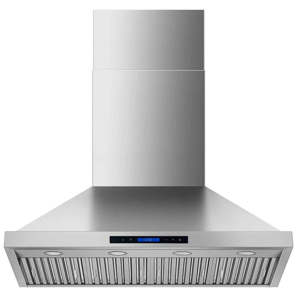 Commercial Wall Mounted Stainless Steel Extraction Hood with Touch Control, Remote and LED Lighting 1195 x 600mm - D48FF224