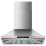 Commercial Wall Mounted Stainless Steel Extraction Hood with Touch Control, Remote and LED Lighting 1195 x 600mm - D48FF224