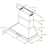 Commercial Wall Mounted Stainless Steel Extraction Hood with Touch Control, Remote and LED Lighting 1195 x 600mm - D48FF224