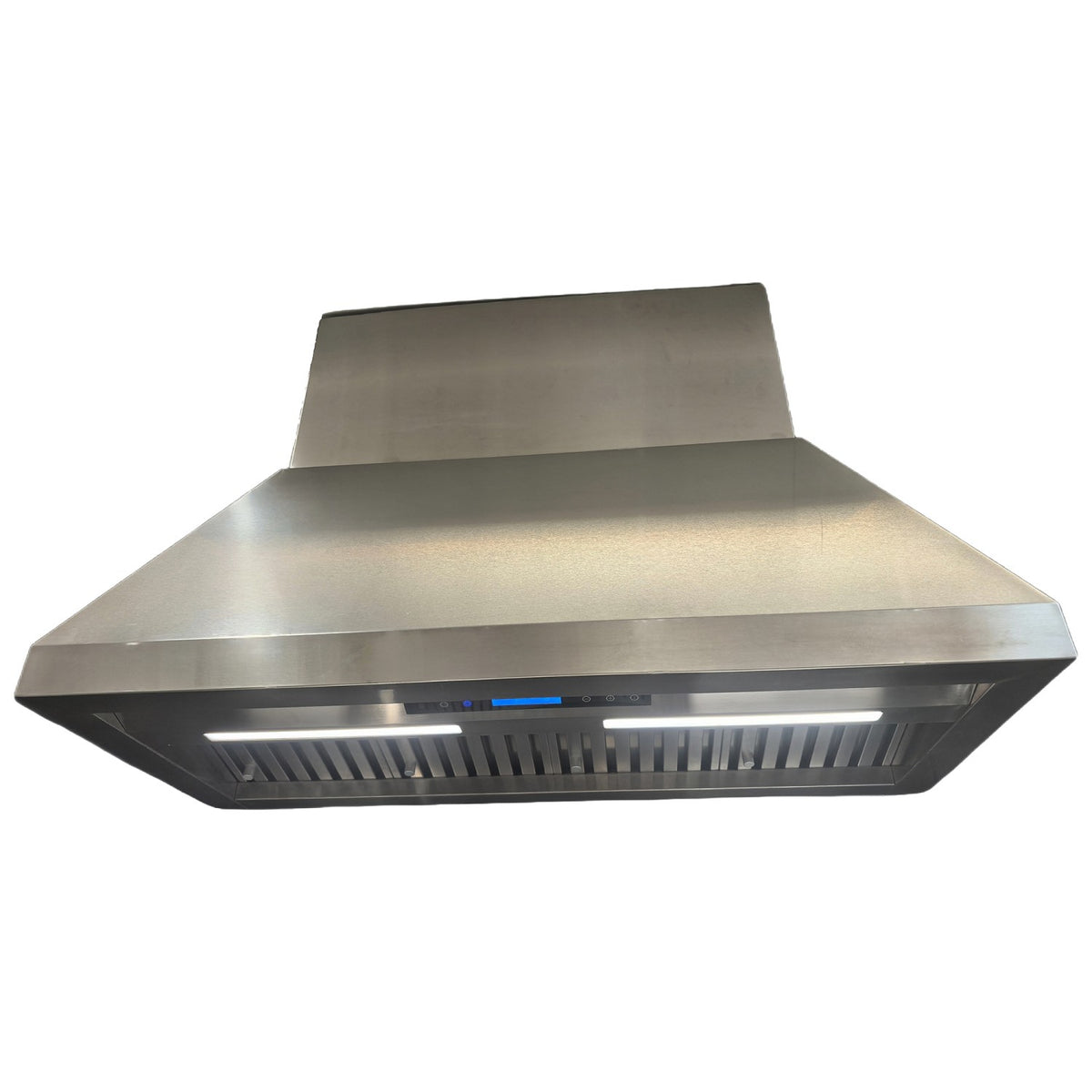 Commercial Wall Mounted Stainless Steel Extraction Hood with Touch Control, Remote and LED Lighting 1219 x 559mm - D48JF122