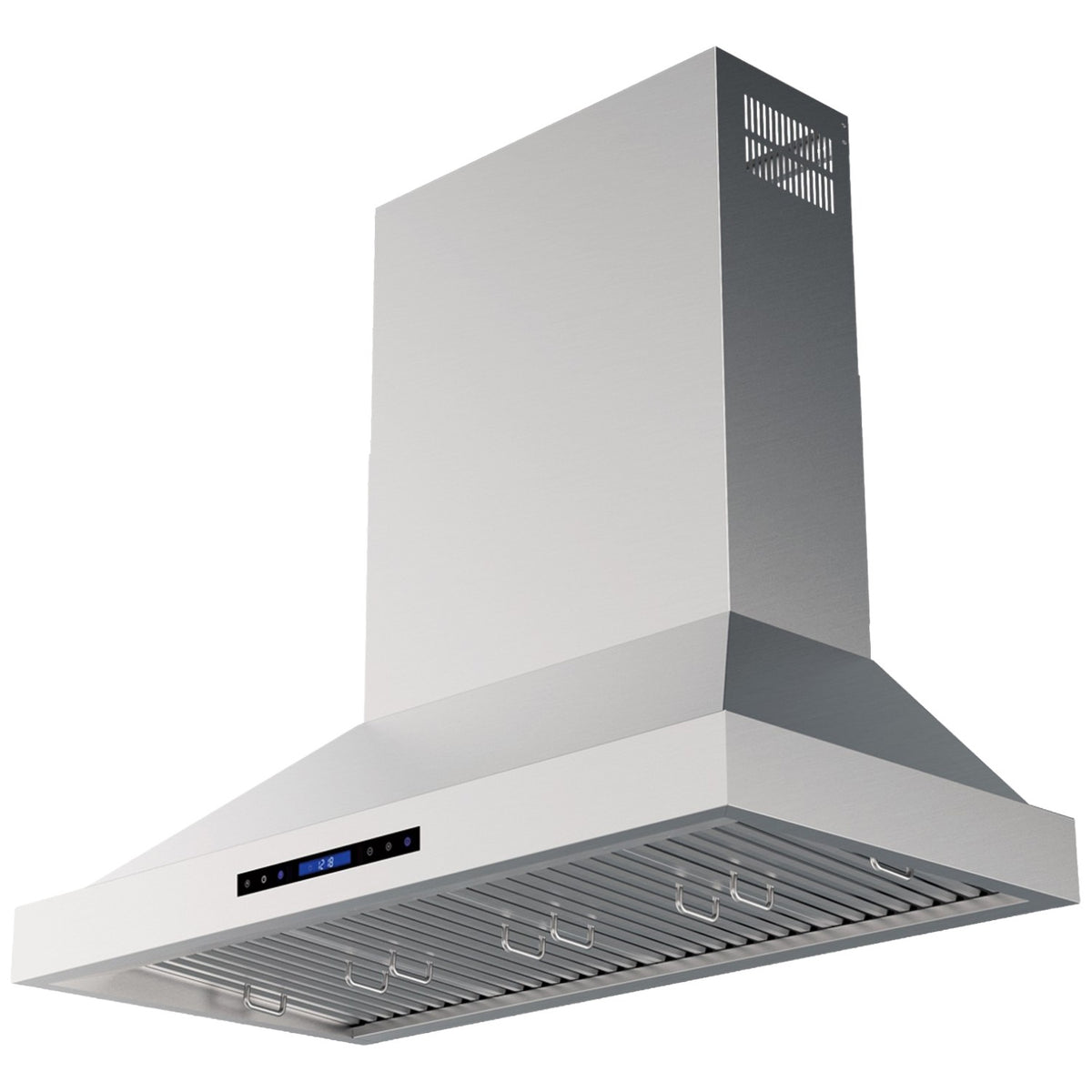 Commercial Wall Mounted Stainless Steel Extraction Hood with Touch Control, Remote and LED Lighting 1495 x 600mm - D60FF224