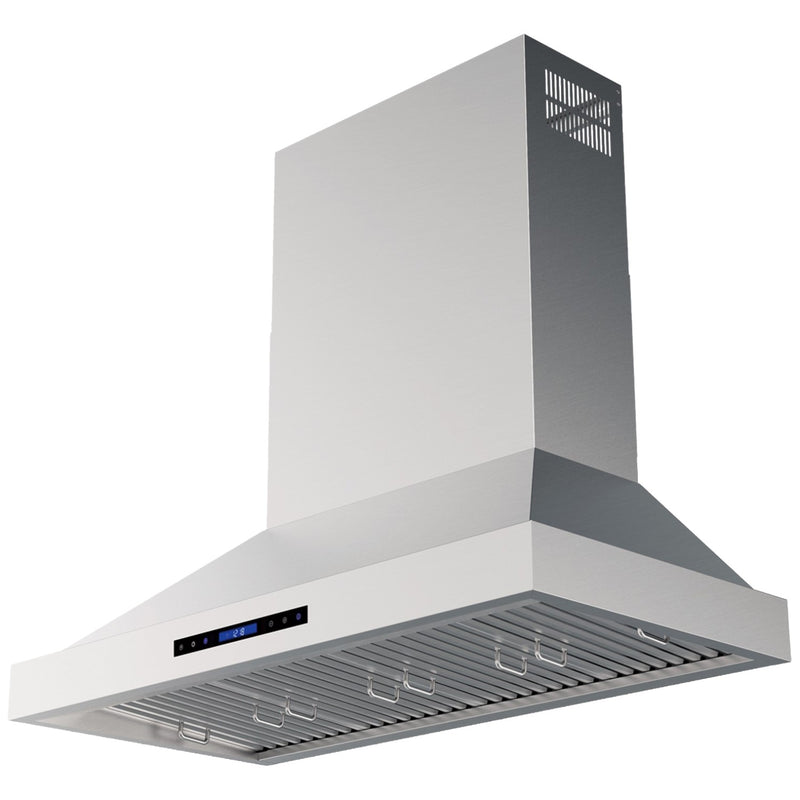 Commercial Wall Mounted Stainless Steel Extraction Hood with Touch Control, Remote and LED Lighting 1495 x 600mm - D60FF224