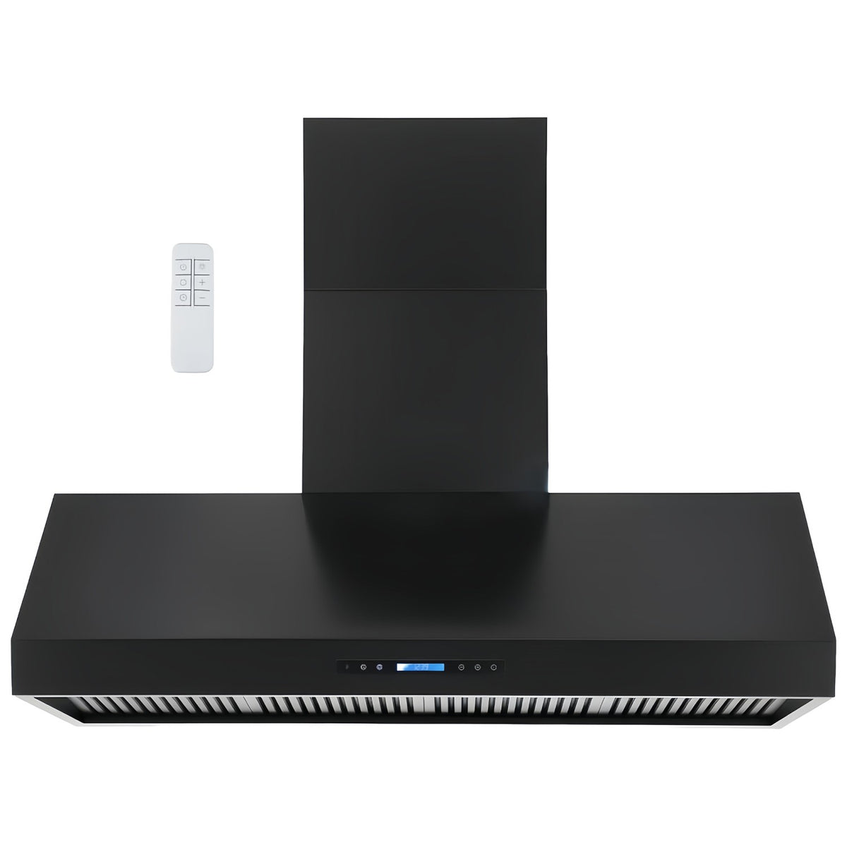 Commercial Wall Mounted Black Extraction Hood with Touch Control, Remote and LED Lighting 1524 x 686mm - D60GF327